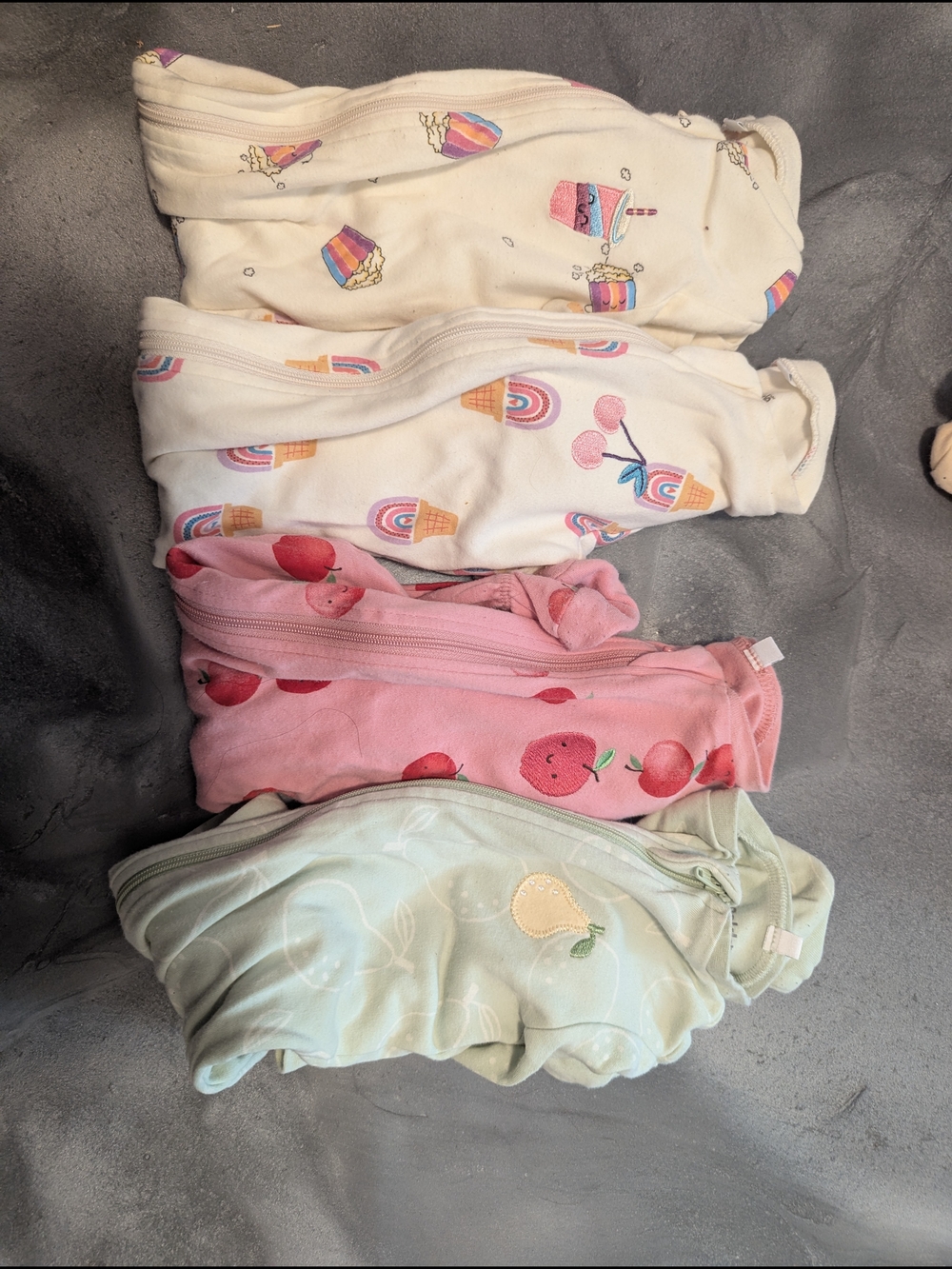 4-Pack Kids Zip Pajama Sleep Sacks - Cream, Pink, Mint, Cream